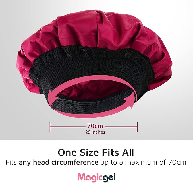 Magic Gel Premium Deep Conditioning Heat Cap. A Hot Head Cap to Hydrate, Moisturize and Condition. Thermal Cordless Hair Steamer for Damaged Hair (Natural Steam Treatment)