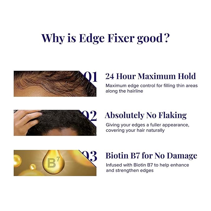 Red by Kiss Edge Fixer 24 Hour Maximum Hold Edge Wax No Flaking Biotin B7 Infused Hair Gel 3.38 fl.oz (Unscented)