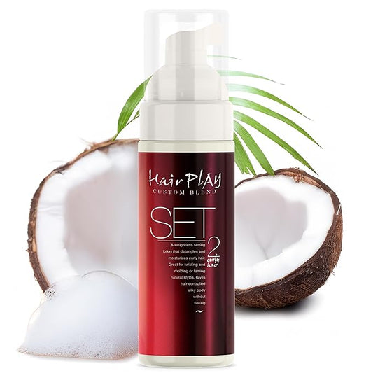 HairPlay Set #2 Hair Foam Mousse - Medium Hold Styling Foam for Frizz Control - Hair Mousse for Curls - Curl Defining Moistiurizing Mousse for Wavy Hair - 2 Fl Oz