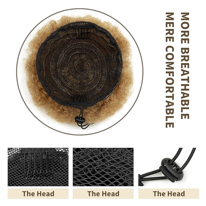 isheeny Small Human Hair Ponytail Extension For Kids 2-5 Years Old,100% Human Hair Bun Small Drawstring Ponytail 27# For Little Girls, Curly Hairpiece Natural, Soft, And Durable For Repeated Use