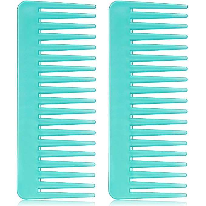 Patelai Wide Tooth Comb Large Hair Detangling Comb for Curly, Wet Dry Hair, No Handle Detangler Accessories(Cyan)