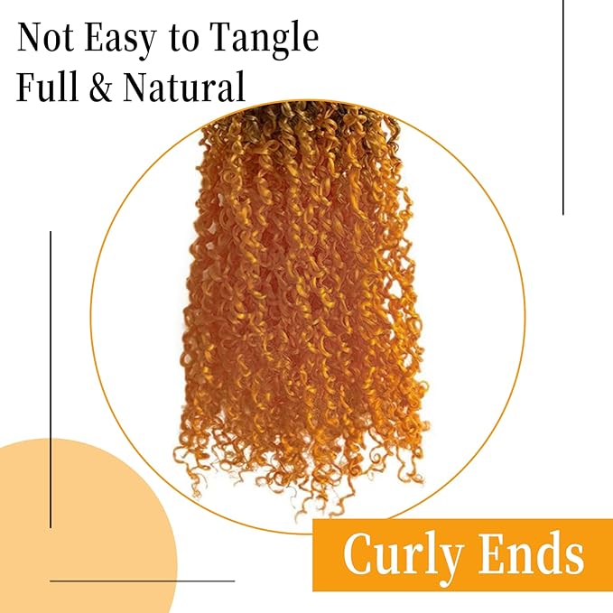 10 Inch Pre-Looped Yanky Twist Crochet Hair, 30 Strands/Pc, Mini Passion Twists, Senegalese Braiding Hair (OT1150, 8 Pcs/Pack)