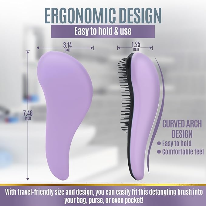 Hair Brush For Curly Hair, Detangling Hair Brushes for Women With Soft Flexible Bristles, Travel Hair Brush For Kids, Straight, Natural, Curly, Dry, Or Wet Hair, The Scoopie (Blue)