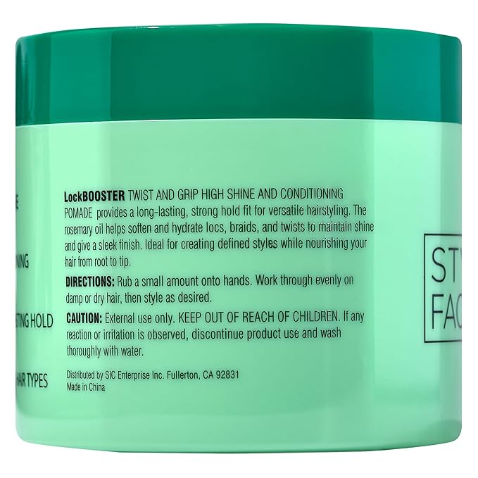 Style Factor Lock BOOSTER Twist & Grip Braid Gel (10.1 Oz.) with Rosemary Oil— Strong Hold, Flake-Free, Frizz-Free Hair Braiding Gel for Defined & Long-Lasting Twists, Locs & Braids