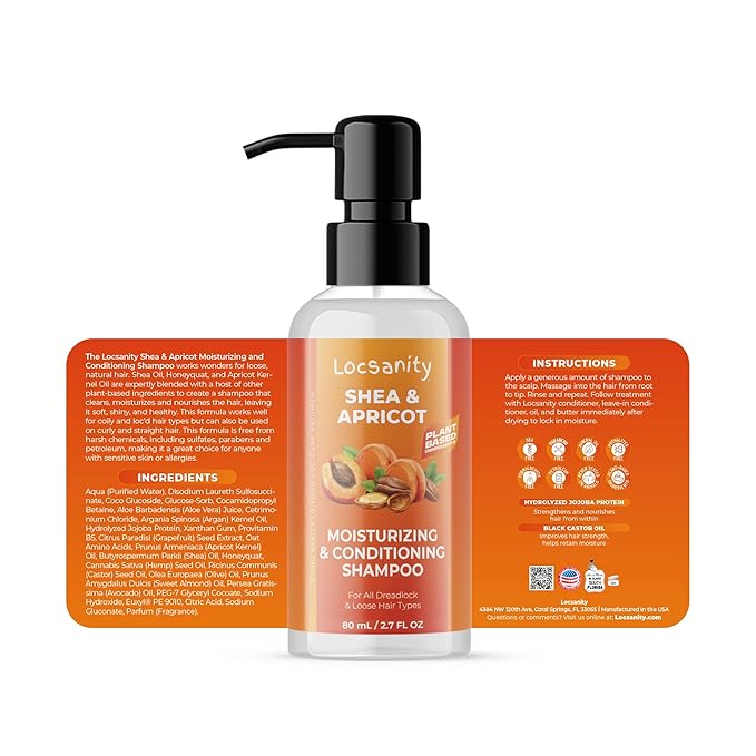 Locsanity Natural & Organic Loose Natural Sample Travel Kit, Gentle 2-in-1 Shampoo/Conditioner, Deep Moisturizing Conditioner, Hair Oil, Detangler Leave-in Conditioner, Smooth Liquid Edge Gel