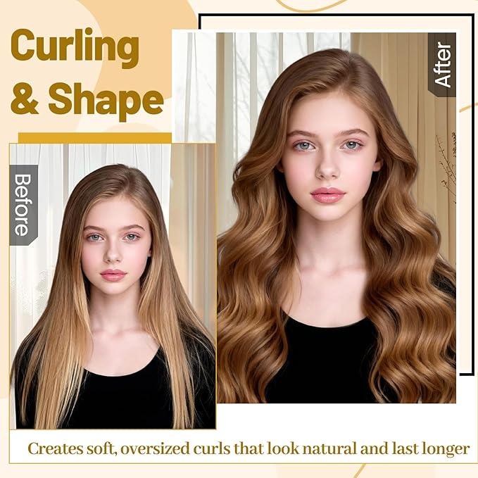 Upgraded Large Round Volumizing Brush for Dyson Airwrap Attachments, 3-Inch Large Barrel Round Brush Attachment Compatible with Airwrap HS01/05/08, Flexible Bristles for Volume Smooth Curling