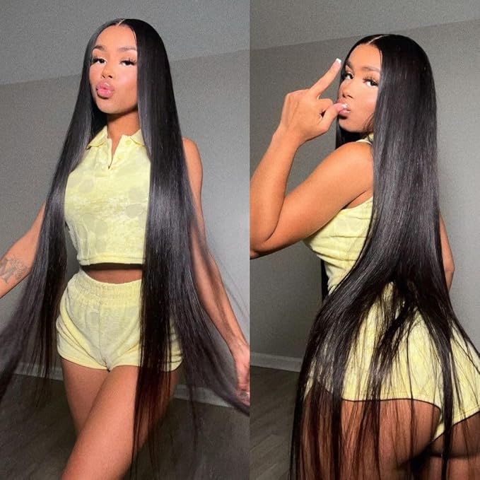 26 28 30 Inch 3 Bundles Human Hair Straight 12A 100% Unprocessed Brazilian Virgin Human Hair Bundlles Straight Natural Black, True to Length, Full to Weight