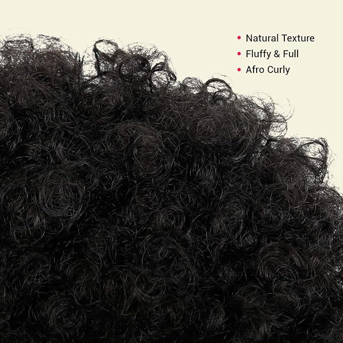 GLAM21USA Afro Puff Drawstring Ponytail Retro Kinky Curly Ponytail Wig Clip in Bun Hair Piece for Black Women Synthetic Hair Extension (SMALL, 2 (Dark Brown))