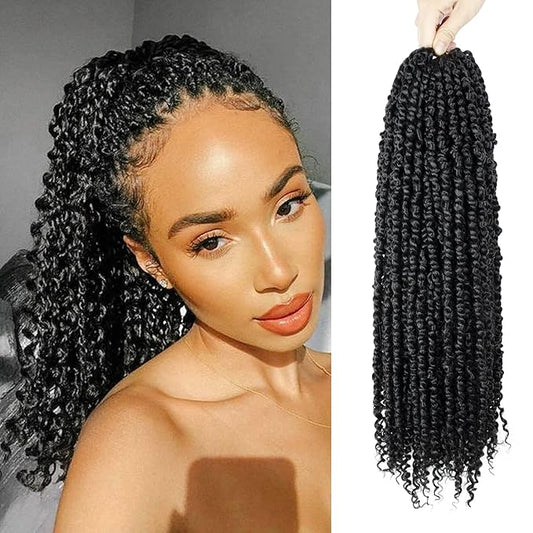 Passion Twist Hair - 8 Packs 20 Inch Passion Twist Crochet Hair For Women, Crochet Pretwisted Curly Hair Passion Twists Synthetic Braiding Hair Extensions (20 Inch 8 Packs, #2)