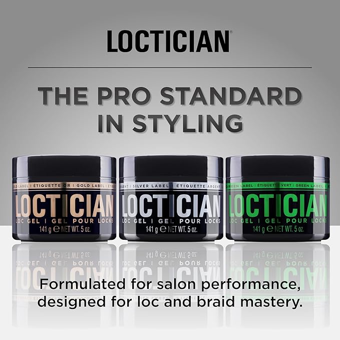 Style Factor Loctician Silver Premium Pomade with Biotin – Max Hold, Expert Styling Gel for Locs, Twists, Braids – for All Hair Types 5 oz