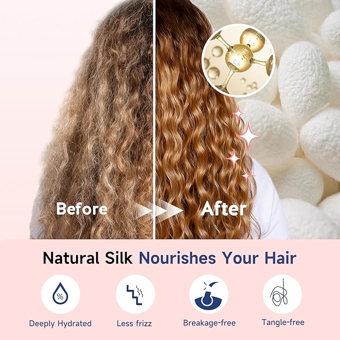 Umisleep Silk Bonnet, Soft Hair Bonnet for Sleeping, Real Mulberry Silk Lining, Bonnets for Women Hair Care, Double Layer Hair Cap with Tie, Large Silk Hair Wrap for Curly Long Hair, Black