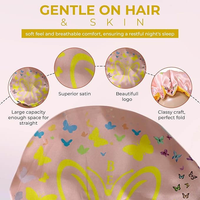 Discover Premium Ruffle Silk Satin Sleeping Bonnets Hair, Moisture Retention, and All-Night Comfort.