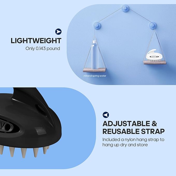 3 in 1 Scalp Scrubber, Hair Scalp Massager, with 3 Replacement Brushes, Shampoo Brush for Relaxing, Deep Cleansing Exfoliator & Soothes itching - Wet/Dry Use for All Hair Types, Black