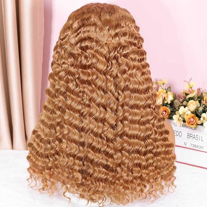 Curly Bob Wig Human Hair Deep Wave 200% Density 5x5 HD Lace Closure Wigs Human Hair Bob Wigs For Black Women Wear And Go Glueless Curly Wig Blonde Color 18 Inch