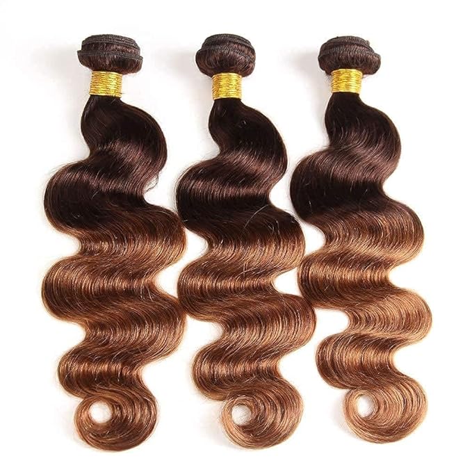 Ombre Color Body Wave Human Hair Bundles With Closure (T4/30, 20 22 24+18) 2 Tone Ombre 3 Bundles With 4x4 Lace Closure 100% Unprocessed Brazilian Virgin Hair Body Wave Human Hair Bundles With Closure