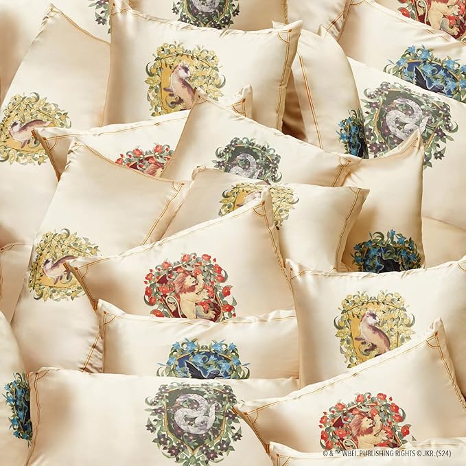 Kitsch x Harry Potter Hufflepuff Satin Pillowcase with Zipper – Double-Sided Crest Design – Better Than Silk Pillowcase – Perfect for Kids Rooms & Toddler Bed Time Pillow Case – King Size 19x36