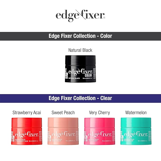 Red by Kiss Edge Fixer 24 Hour Maximum Hold Edge Wax No Flaking Biotin B7 Infused Hair Gel 0.50 fl.oz (Mini Size (5 PCS))