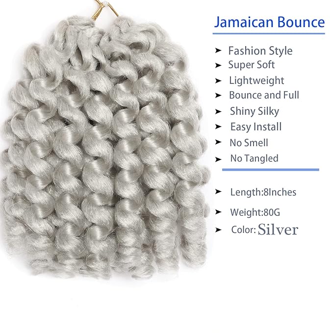 Short Jamaican Bounce Crochet Hair 5 Packs 2X Ringlet Wand Curl Crochet Hair 8 Inch Curly Crochet Hair Extensions Medium Shoulder Length Long Crochet Braiding Hair 100 Roots