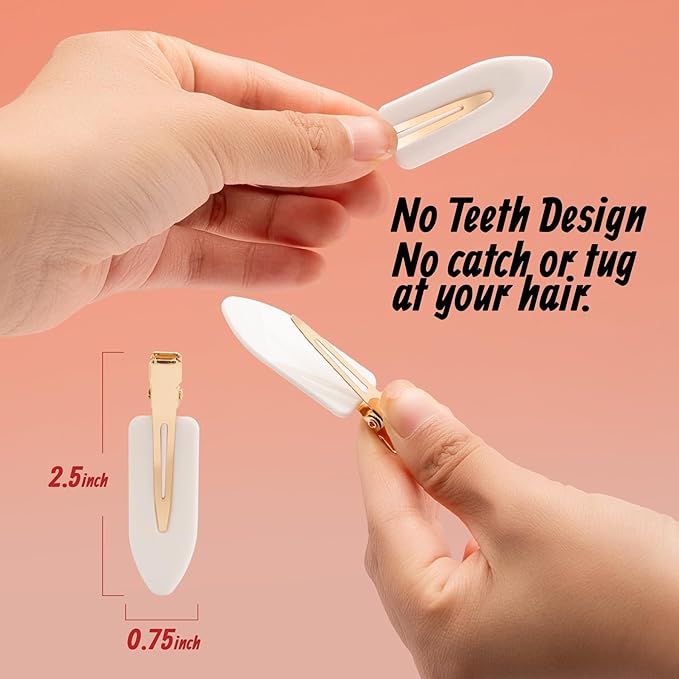 No Bend Hair Clips - Creaseless Flat Duckbill Alligator Barrettes for Hairstyling and Salon Use (8 Pieces, Hot Pink)