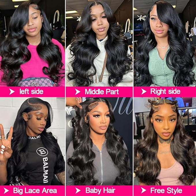 13x6 Lace Frontal Human Hair Closure Body Wave HD Transparent 13x6 Ear to Ear Frontal Closure With Baby Hair Free Part 100% Virgin Human Hair Natural Hairline 22inch