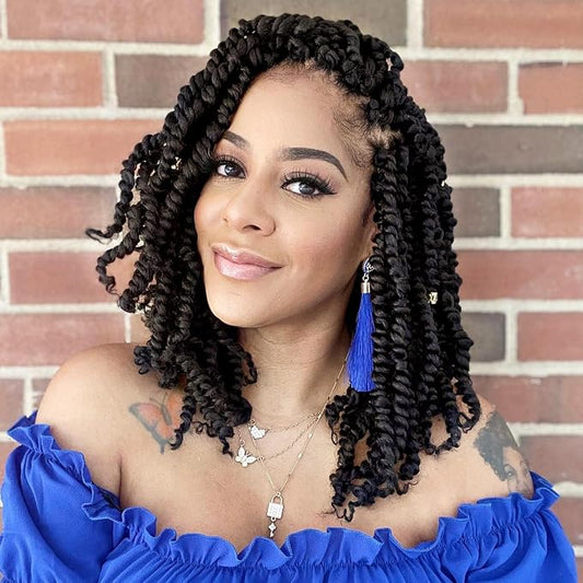 Passion Twist Crochet Hair 10Inch Passion Twist Hair 8 Packs Pre-Twisted Passion Twist Crochet Hair for Black Women Soft Passion Twist Curly Crochet Hair 4#
