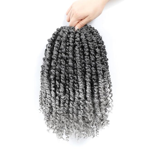 Passion Twist Crochet Hair 12Inch Passion Twist Hair 8 Packs Pre-Twisted Passion Twist Crochet Hair for Black Women Soft Passion Twist Curly Crochet Hair 12"(Pack of 8) T51