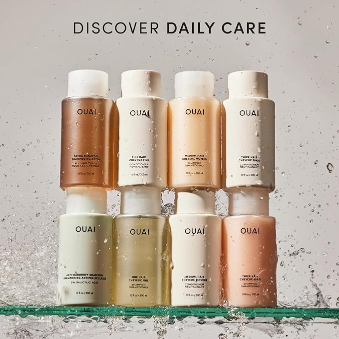 OUAI Fine Hair Shampoo - Volumizing Shampoo for Fine, Flat Strands - Made with Biotin, Keratin & Chia Seed Oil - Strengthens, Nourishes & Thickens - Color-Safe & Sulfate Free Hair Care (10 Fl oz)