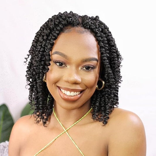 Passion Twist Crochet Hair 8Inch Passion Twist Hair 8 Packs Pre-Twisted Passion Twist Crochet Hair for Black Women Soft Passion Twist Curly Crochet Hair…