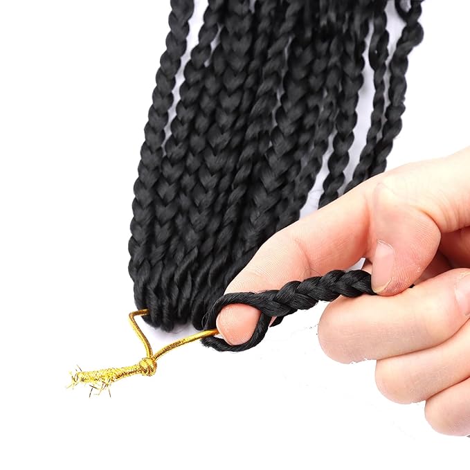 20 Inch Goddess Box Braids Crochet hair for Black Women 8 Packs 3X Boho Crochet Braids Curly Ends Synthetic Braiding Hair Extension 1B
