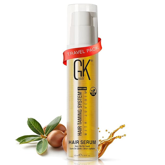 GK HAIR Oil Travel size -Argan oil For Frizz Control Upto 72 hours- Adds Shine and Smooths Split Ends- Paraben, Phthalate and Sulfate Free Daily Hair Care (0.34 oz)