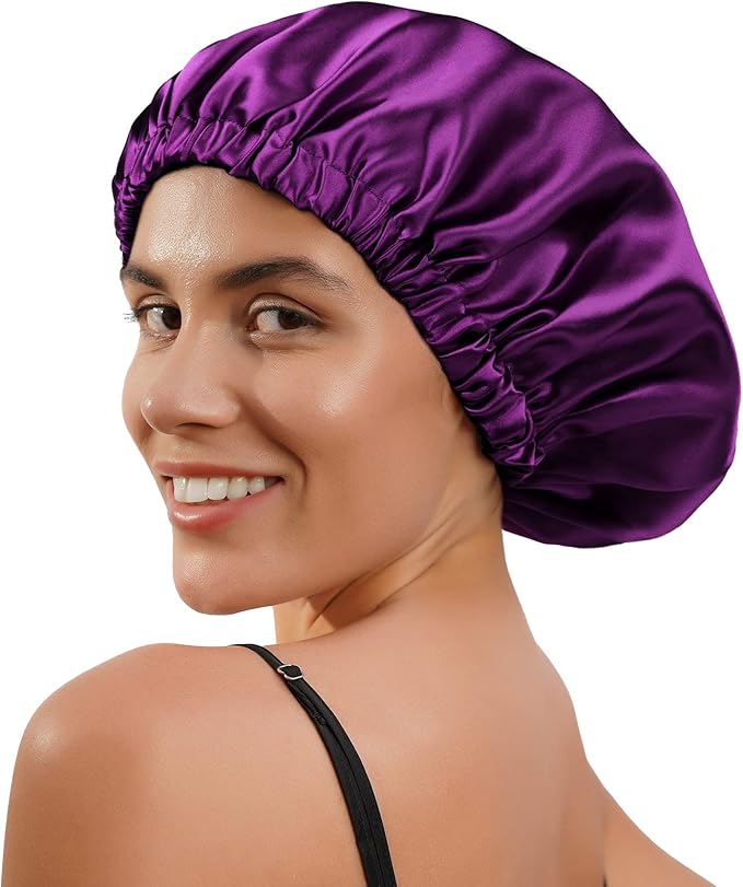 YANIBEST Silk Bonnet Satin Bonnet for Sleeping Women Men, Adjustable Double Layer Hair Bonnet for Curly Braids Reduce Frizz