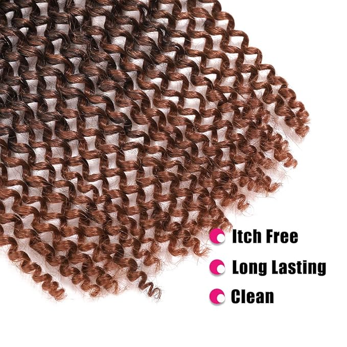 Passion Twist Hair 18 Inch 6Packs Water Wave Crochet Hair Passion Twist Crochet Hair Black Mixed Brown Color Synthetic Hair Extensions for Women (18Inch, 6Packs T30#)