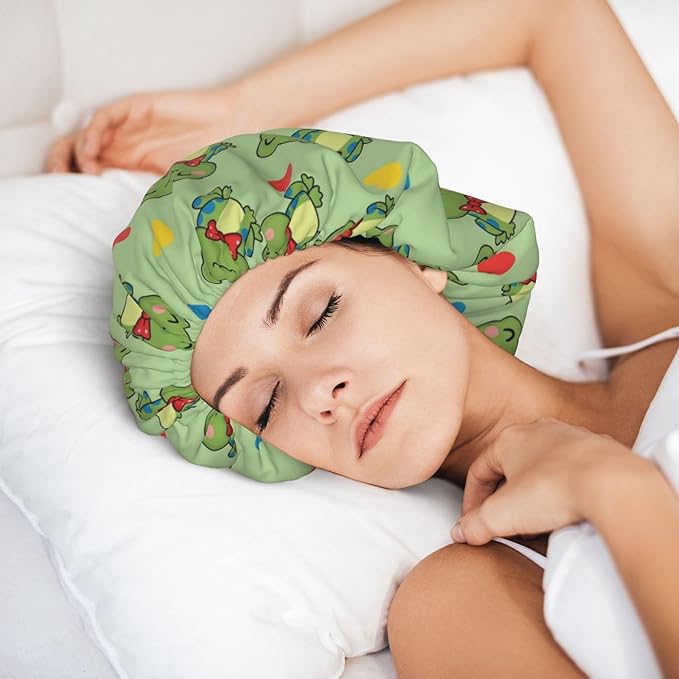 Satin Silk Bonnet for Sleeping Women Double Layer Sleep Hair Bonnets Caps for Curly Braid Hair