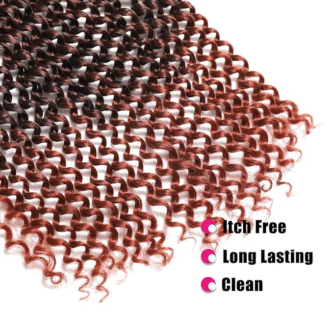 Passion Twist Hair 24 Inch 6 Packs Water Wave Crochet Hair Passion Twist Crochet Hair Synthetic Hair Extensions for Women(24Inch, T350#）