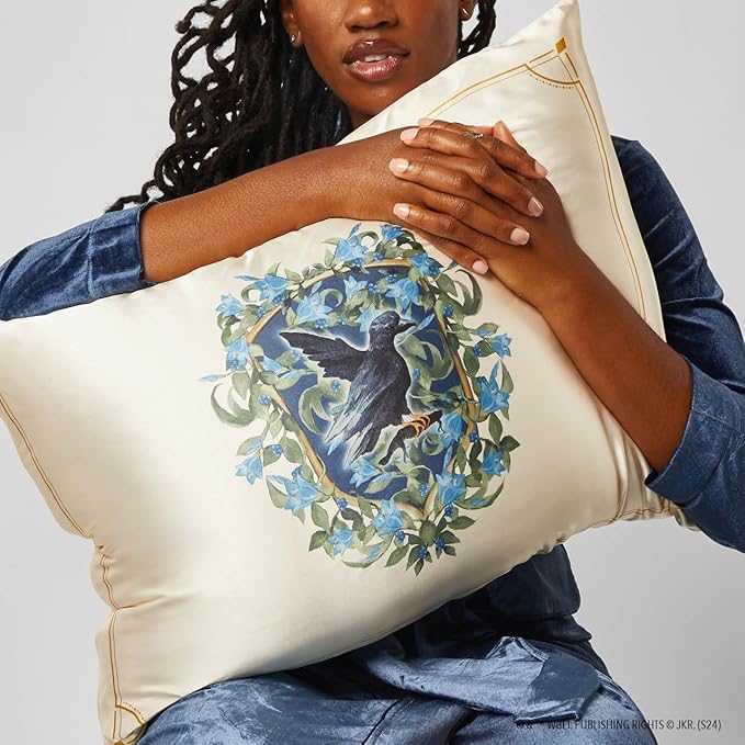 Kitsch x Harry Potter Ravenclaw Satin Pillowcase with Zipper – Double-Sided Crest Design – Better Than Silk Pillowcase – Perfect for Kids Rooms & Toddler Bed Time Pillow Case – Queen/Standard 19x26
