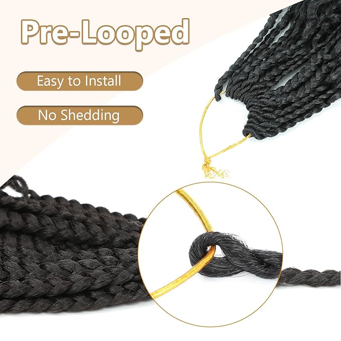 8 Packs Boho Braids Crochet Hair-12 Inch Crochet Box Braids- Bohomian Box Braid Crochet Hair Synthetic Braiding Hair Goddess Box Braids Crochet Hair for Black Women(1B/30/27)