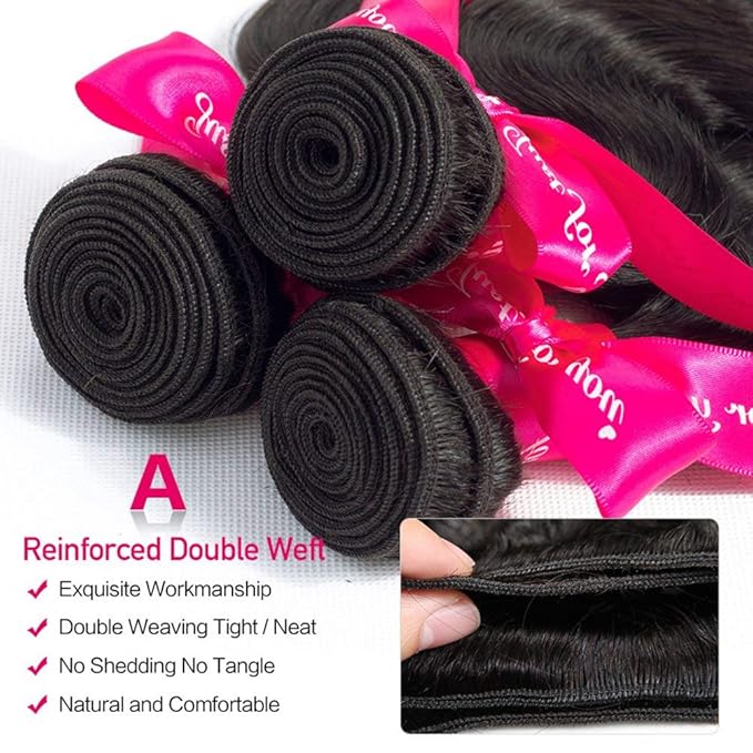 Wingirl Body Wave Human Hair 3 Bundles Double Weft 10A Brazilian Hair Bundles