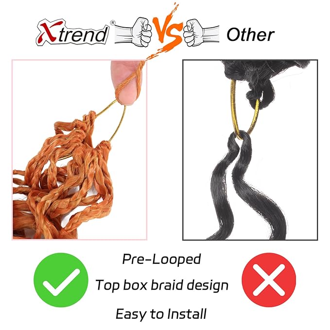 14 Inch Gogo Curl Crochet Hair Natural Black Ocean Wave Crochet Hair Deep Twist Pre-looped 8 Packs Goddess Box Braids Short Curly Water Wave Synthetic Braiding Hair for Women (16Strands/pack Torange#)