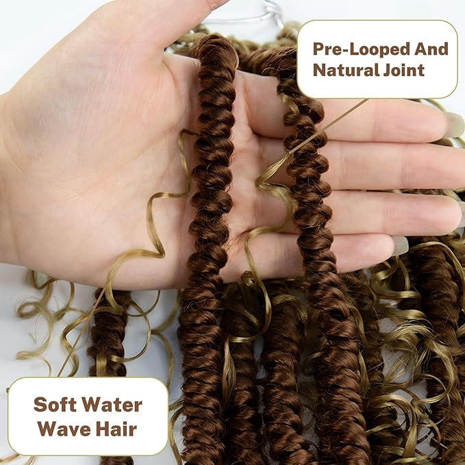 Passion Twist Hair 24inch Passion Twist Crochet Hair Long Bohemian Braiding Hair Pre Looped Passion Twist Crochet Braids Soft Pre Looped Curly Crochet Hair Faux Locs Passion Twist Hair for Women 96pc