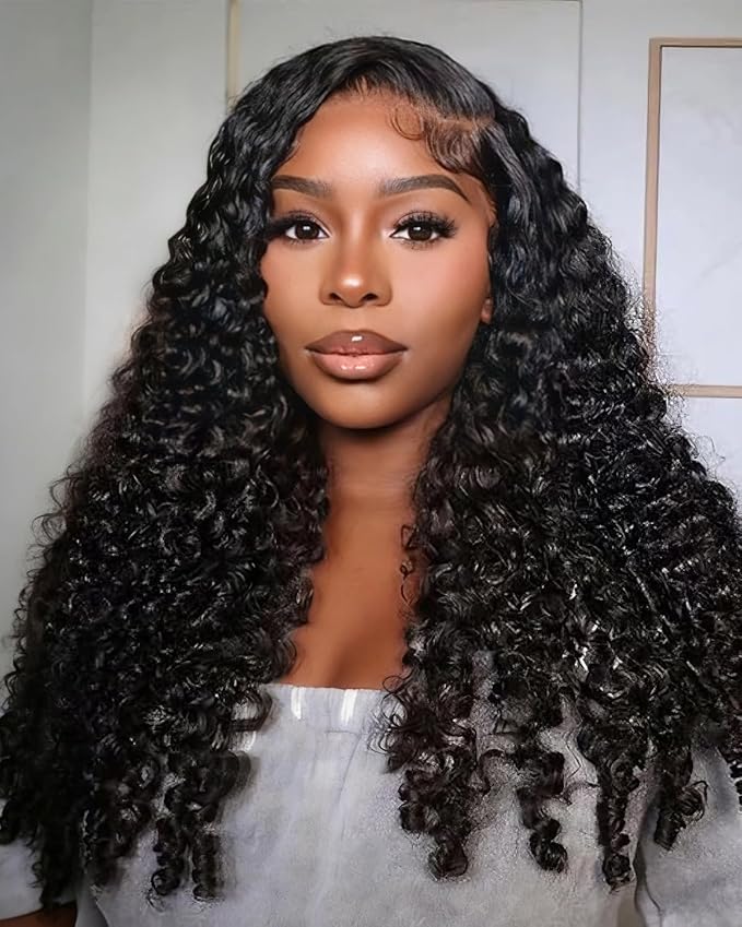 BEEOS Half Wig Human Hair for Women 20 Inch, Burmese Curly with Spiral Curls End Gluless Half Wigs 180% Density, Wear Go Beginner Friendly 20 Inch