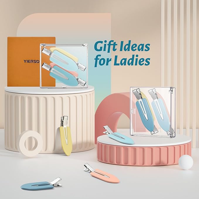 8 Pcs No bend Hair Clips No Crease Makeup Hair Clip Duckbill Clip No Dent Creaseless Alligator Hair Barrettes for Salon Hairstyle Women Girls Makeup Accessories (Yellow)