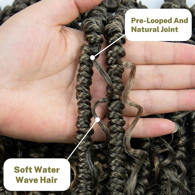 8 Pack Passion Twist Crochet Hair 14 inch Pretwisted Passion Twist Hair with Curly ends, Pre-looped Braided Crochet Boho Short Passion Twist Braided Hair for Women 96pc