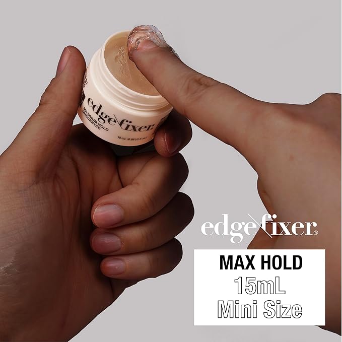 Red by Kiss Edge Fixer 24 Hour Maximum Hold Edge Wax No Flaking Biotin B7 Infused Hair Gel 3.38 fl.oz (Mini Size (5 PCS, All Clear))