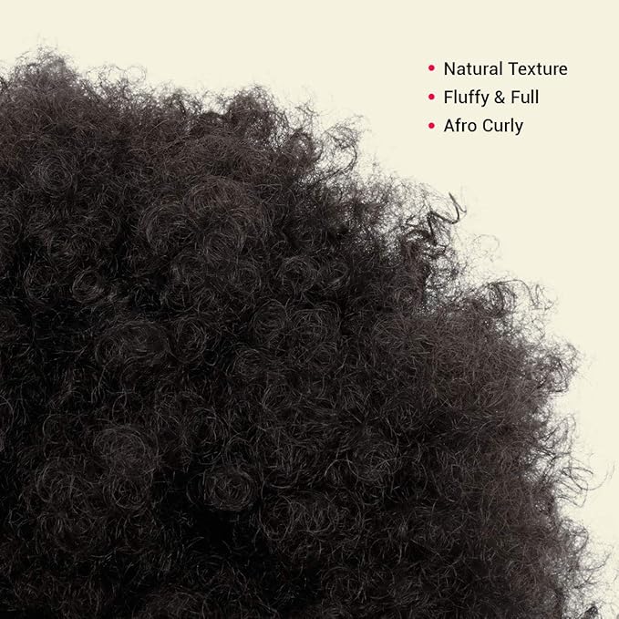 GLAM21USA Afro Puff Drawstring Ponytail Retro Kinky Curly Ponytail Wig Clip in Bun Hair Piece for Black Women Synthetic Hair Extension (LARGE, 2 (Dark Brown))