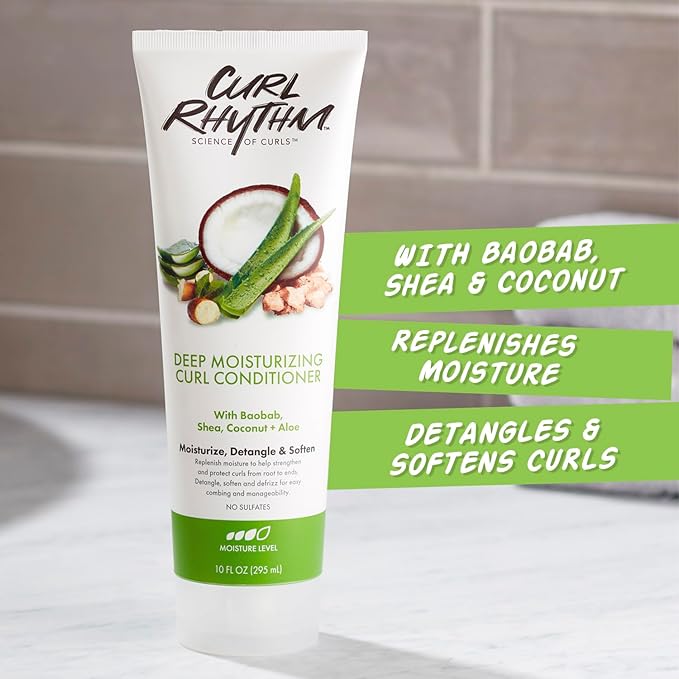Deep Moisturizing Curl Conditioner - Curly Hair Conditioner with Shea Butter, Coconut, and Aloe - Strengthens and Protects Curls - 10 oz