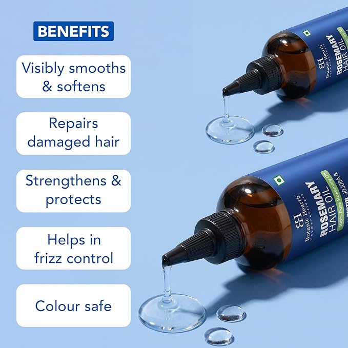 Botanic Hearth Hair Oil for Hair Growth | Rosemary Oil for Hair Growth with Biotin, Castor & Jojoba | Scalp Oil & Dry Scalp Treatment | Color Safe | All Hair Types | 6.7 Fl Oz (2 Pack)