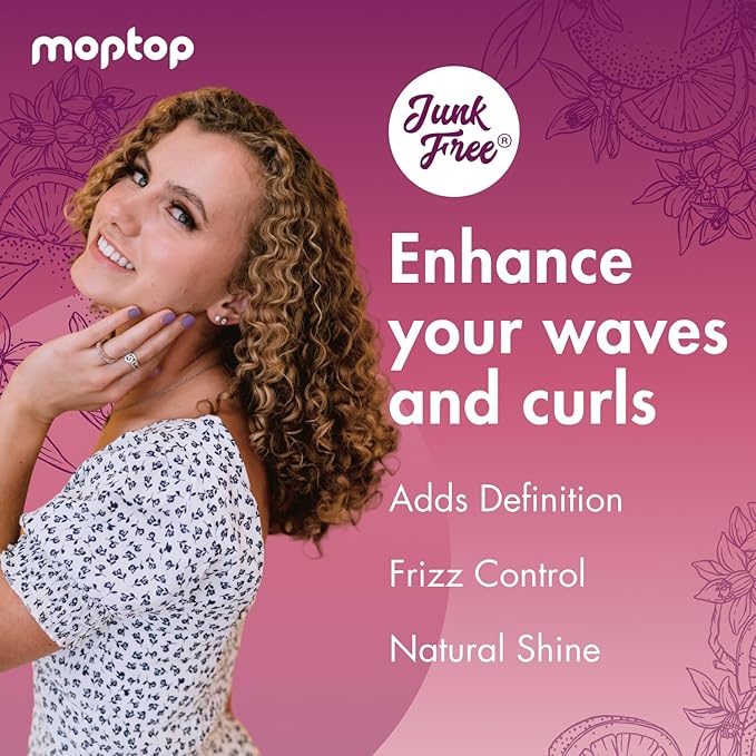 MopTop Curl Enhancer Gel – Curl Defining Gel to Enhance Curly and Coily Hair, Lightweight and Anti Frizz Hair Care with Aloe, Curly Hair Products with Sea Botanicals & Honey (Citrus Medley, 8oz)