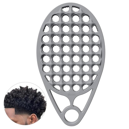 KOUPA Magic Silicone Curly Hair Brush, One Piece Twist Curl Comb for Afro Curls, Washable Hair Tool for Men Women, Grey, 1 Piece