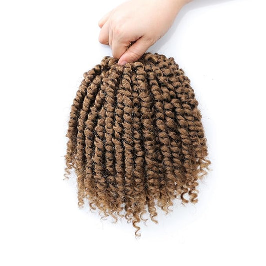 Passion Twist Crochet Hair 8Inch Passion Twist Hair 8 Packs Pre-Twisted Passion Twist Crochet Hair for Black Women Soft Passion Twist Curly Crochet Hair 8"(Pack of 8) 27#