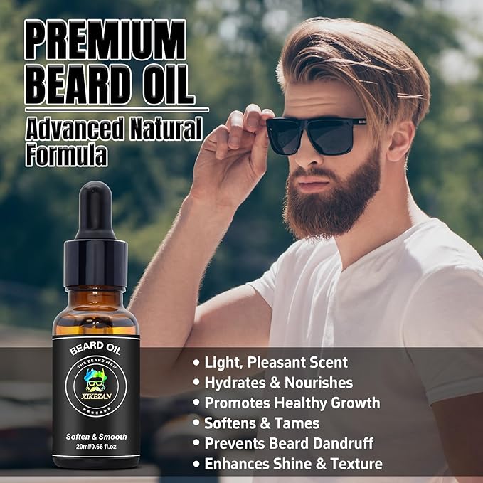 Beard Straightener w/Beard Oil & Balm & Guide E-Book,Upgraded 3 in 1 Hair Straightener Brush Beard Straightening Comb,Unique Stocking Stuffers Gifts for Men Him Dad Husband Birthday Christmas Gifts